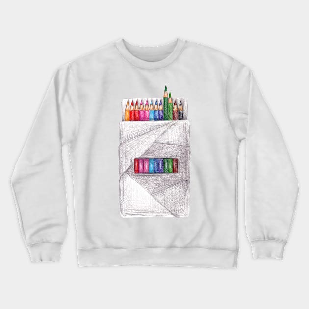 box of crayons. color pencil Crewneck Sweatshirt by lisenok